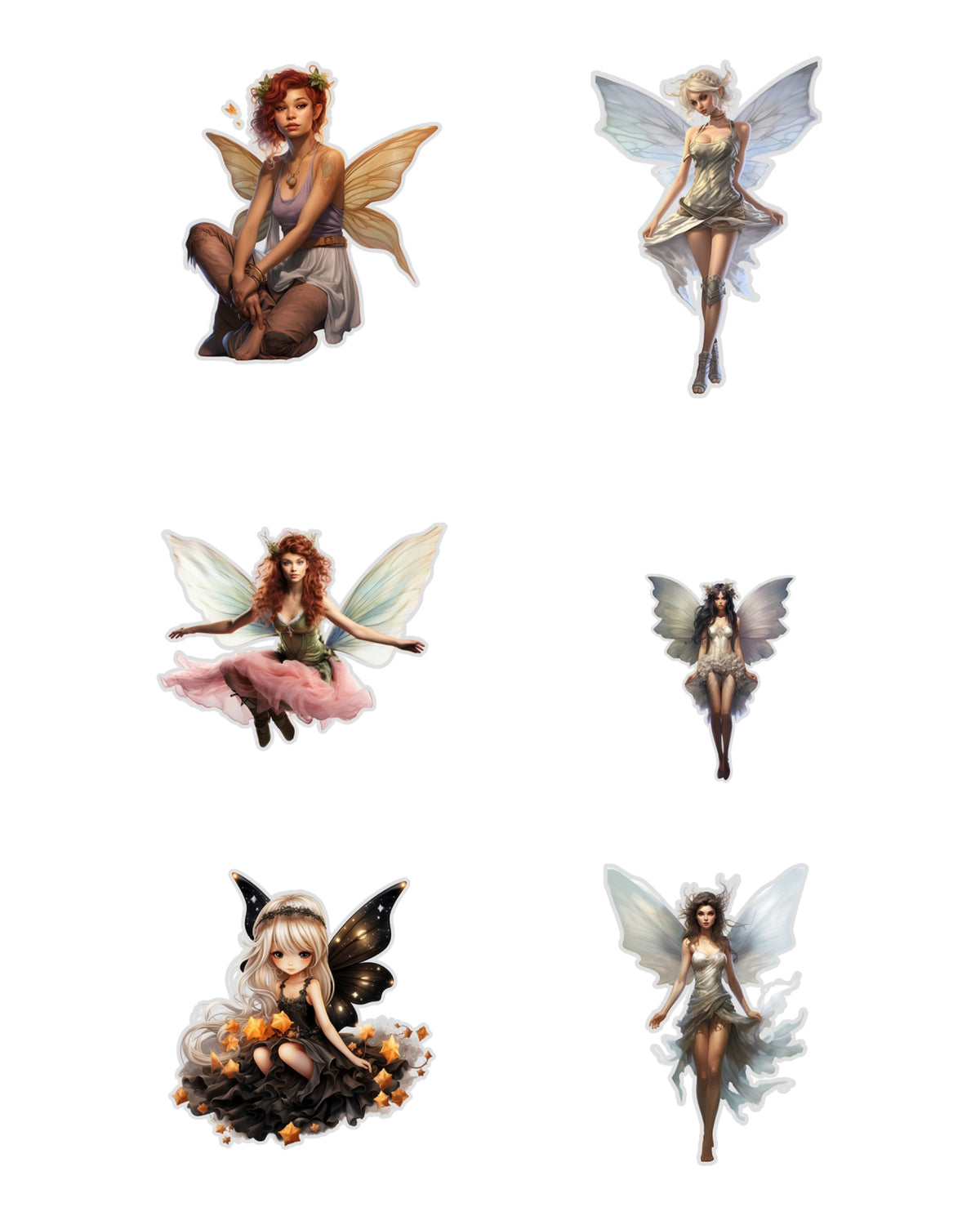 Fairy Fussy Cuts Journal Stickers | Set of 96 Pre-Cut Stickers (5 cm)