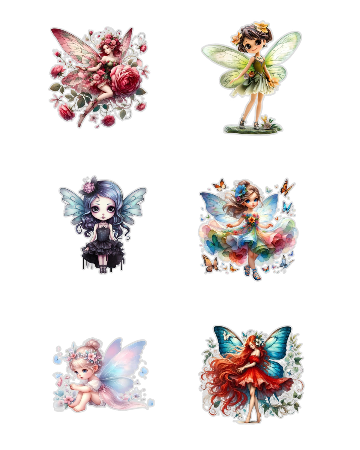 Fairy Fussy Cuts Journal Stickers | Set of 96 Pre-Cut Stickers (5 cm)