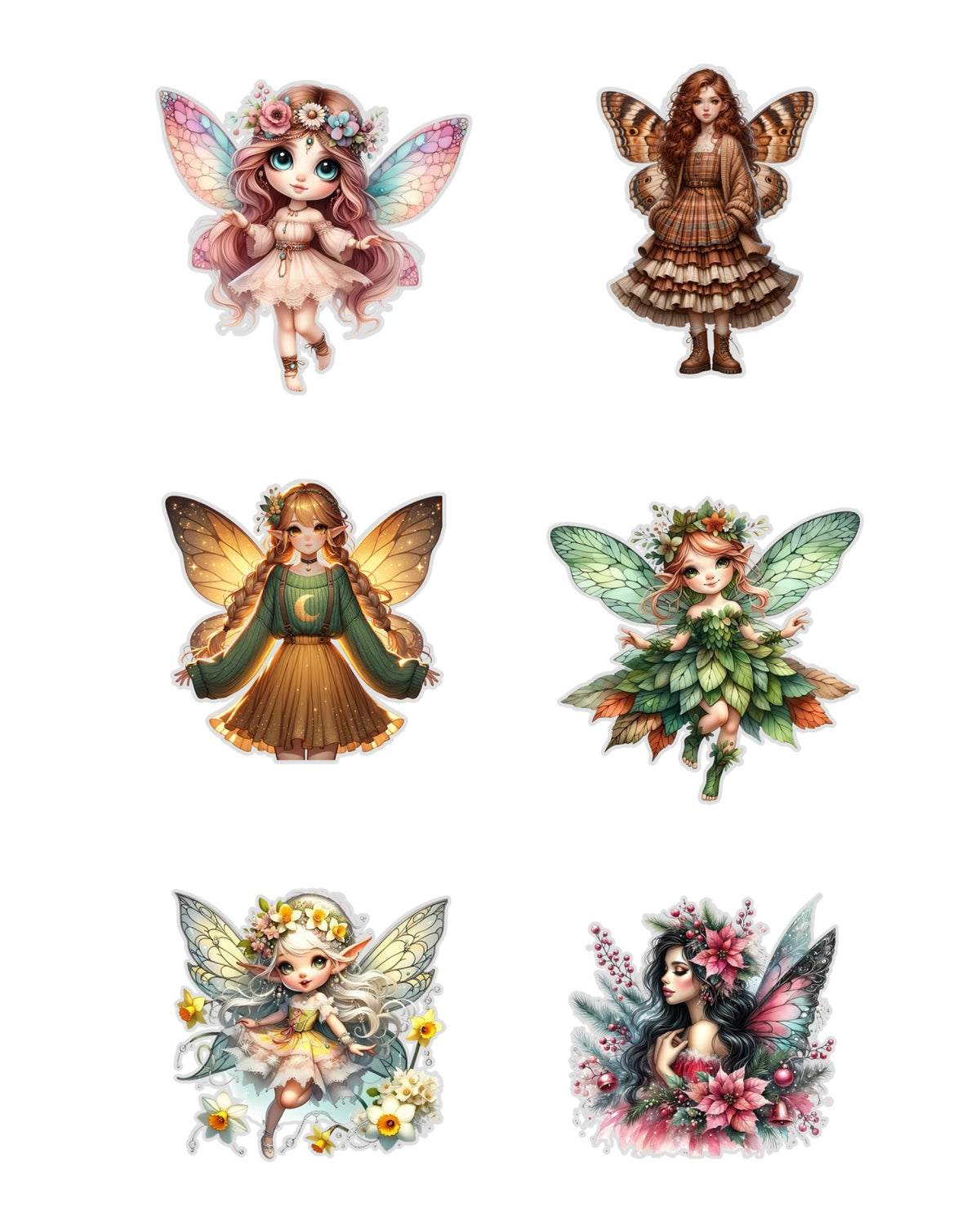 Fairy Fussy Cuts Journal Stickers | Set of 96 Pre-Cut Stickers (5 cm)