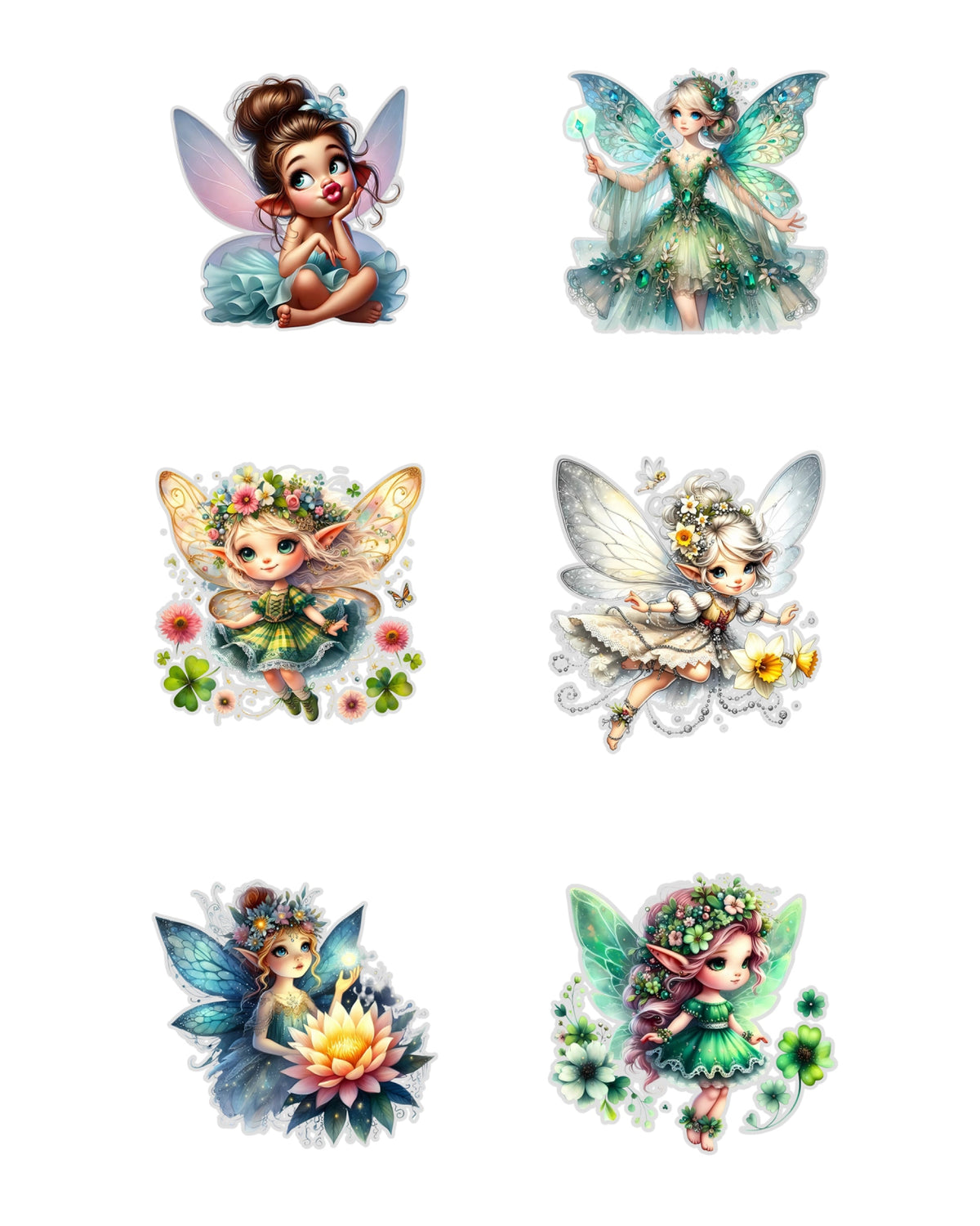 Fairy Fussy Cuts Journal Stickers | Set of 96 Pre-Cut Stickers (5 cm)