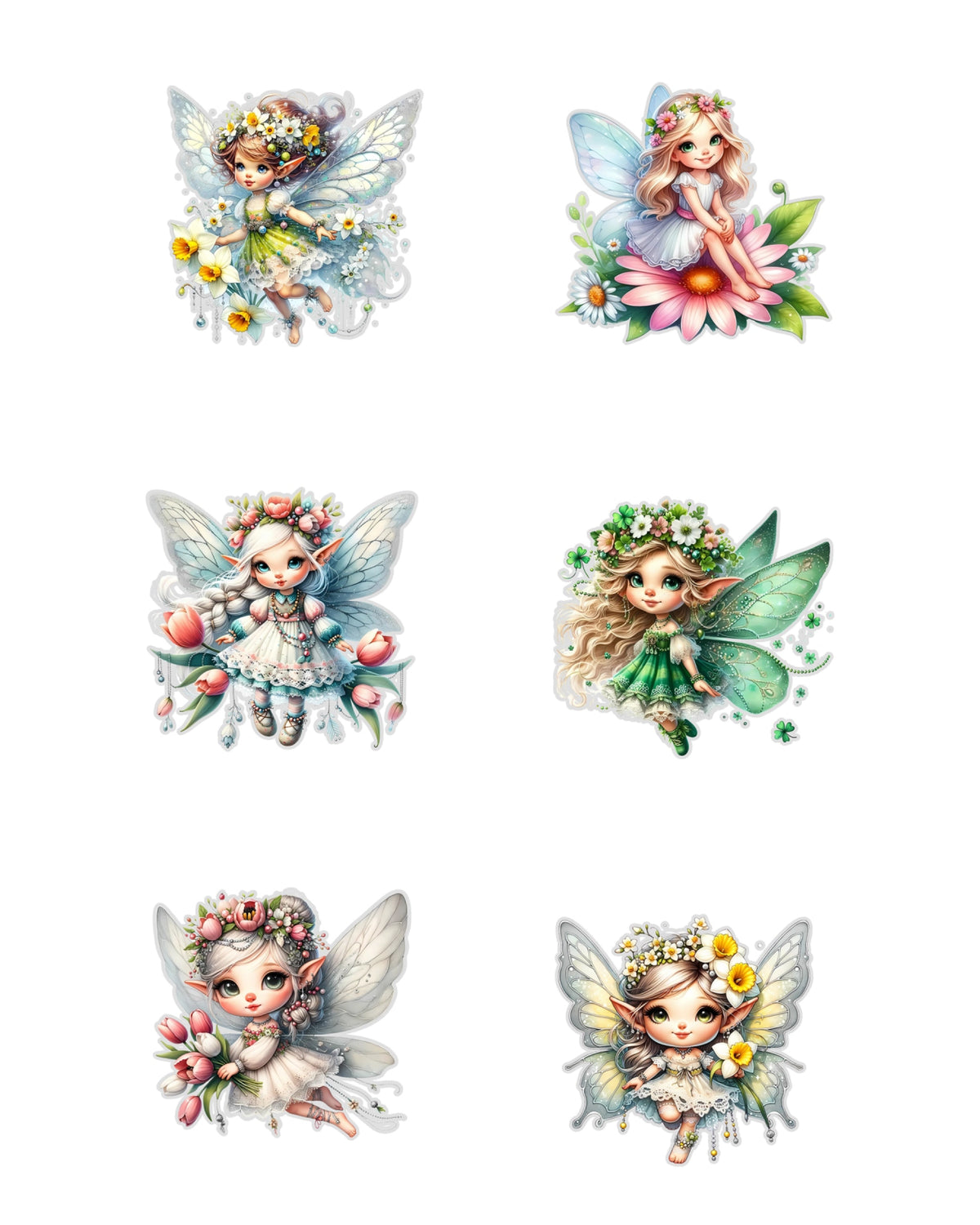 Fairy Fussy Cuts Journal Stickers | Set of 96 Pre-Cut Stickers (5 cm)