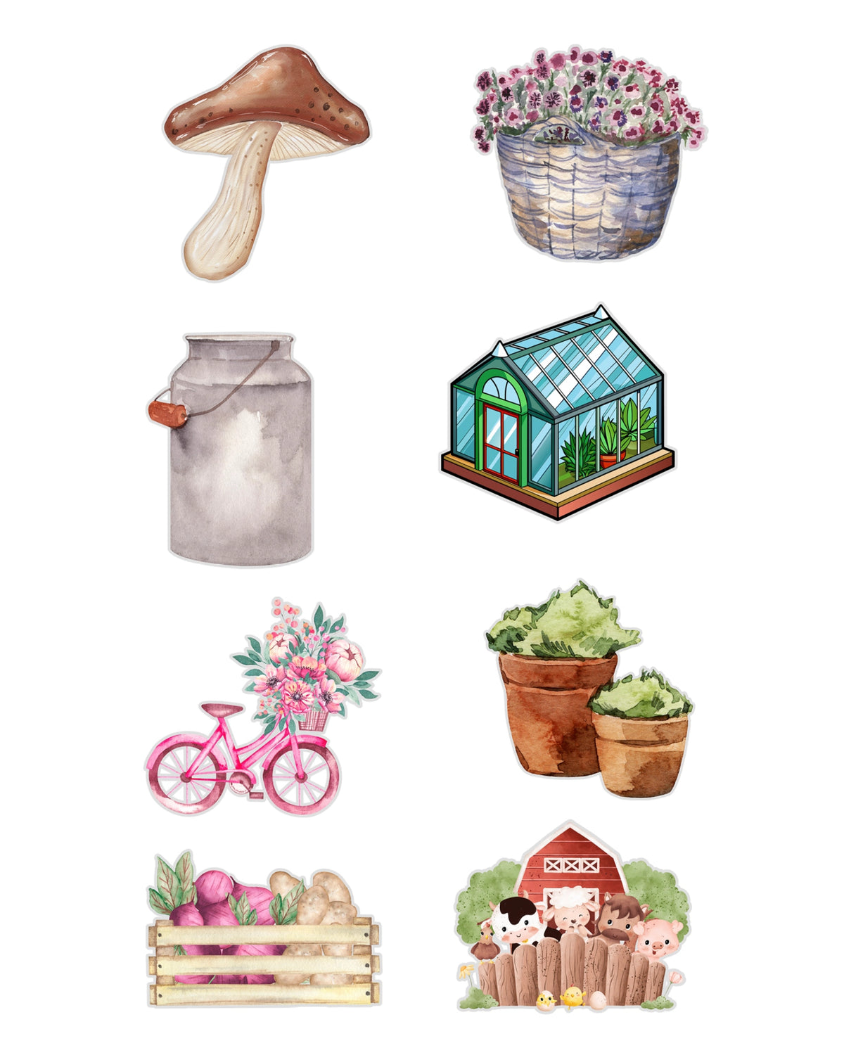 Cottage Girls Fussy Cuts Journal Stickers | Large Set of 130 Stickers (5 cm)