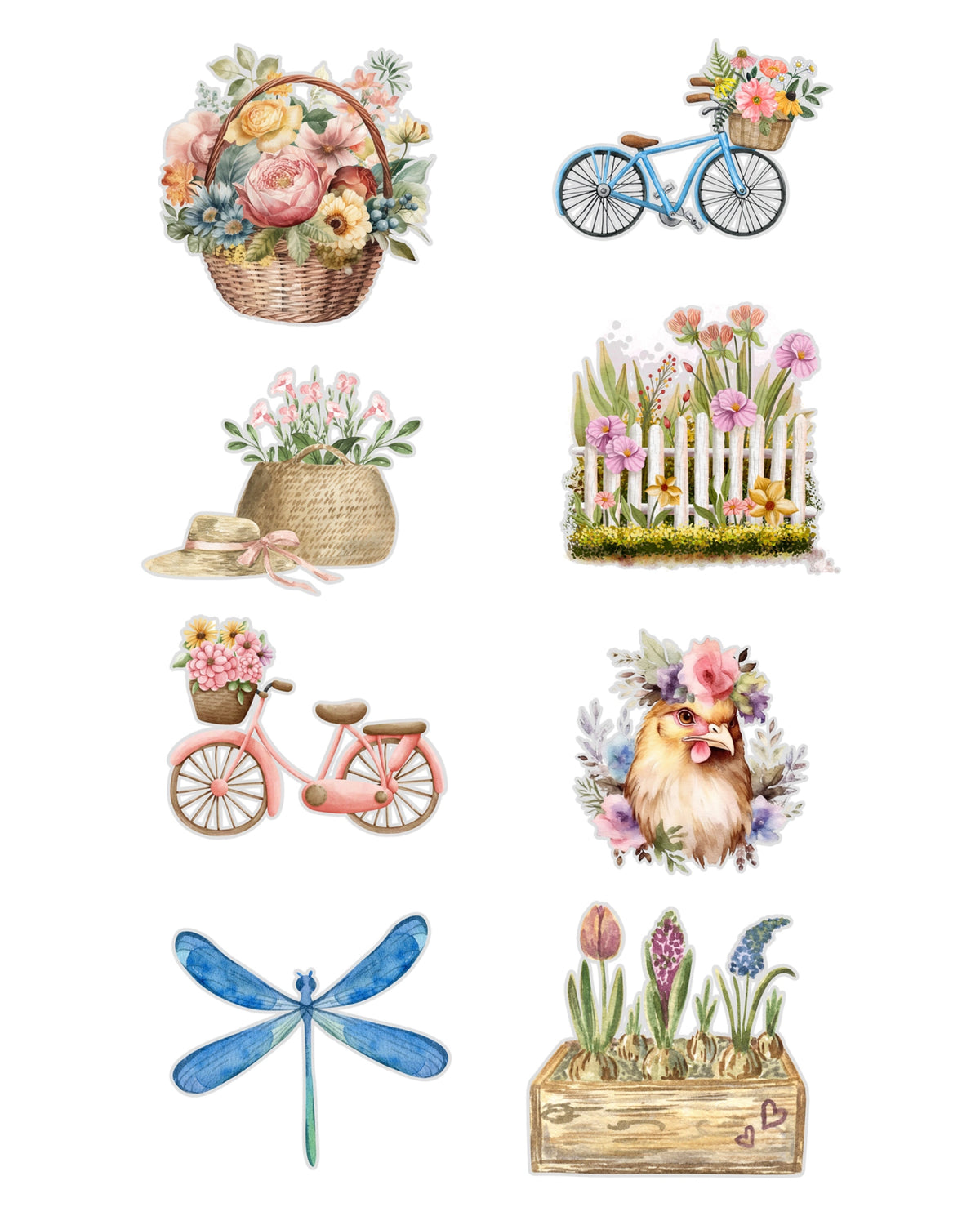 Cottage Girls Fussy Cuts Journal Stickers | Large Set of 130 Stickers (5 cm)