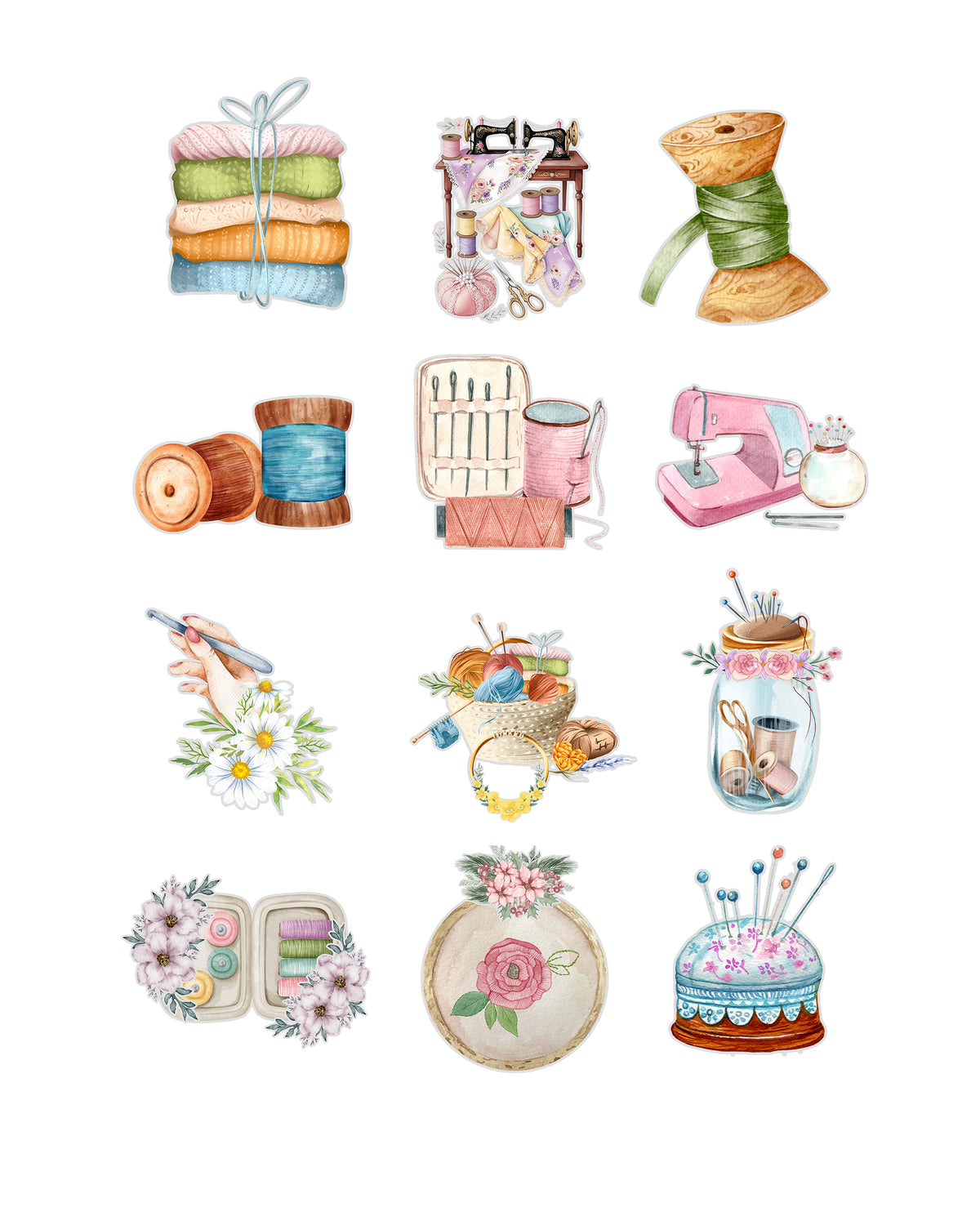 Spring Fussy Cuts Journal Stickers | Set of 48 Pre-Cut Stickers (3 cm)